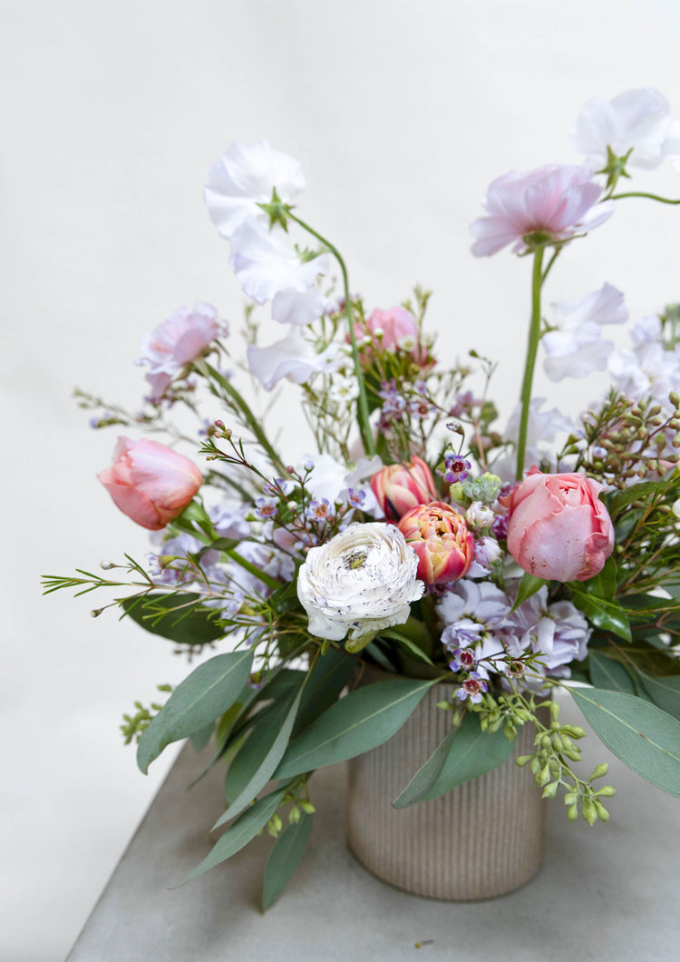 Pink, white, and lavender bouquet.